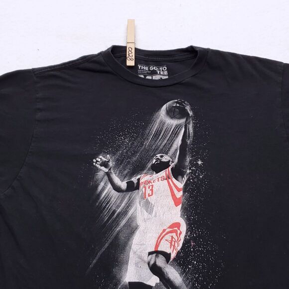 Adidas Houston Rockets #13 Harden Casual Graphic T Shirt Adult Mens Size M Black - Picture 1 of 8